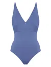 Eres Larcin Deep V Triangle One-piece Swimsuit In Blue