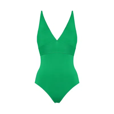 Eres Larcin V-neck Swimsuit In Green