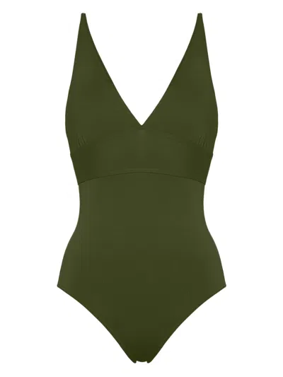Eres Larcin V-neck Swimsuit In Green