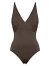 Eres Larcin V-neck Swimsuit In Grey