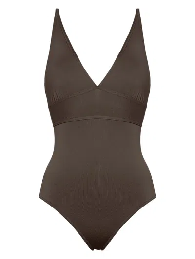 Eres Larcin V-neck Swimsuit In Grey