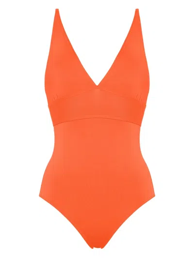 Eres Larcin V-neck Swimsuit In Orange
