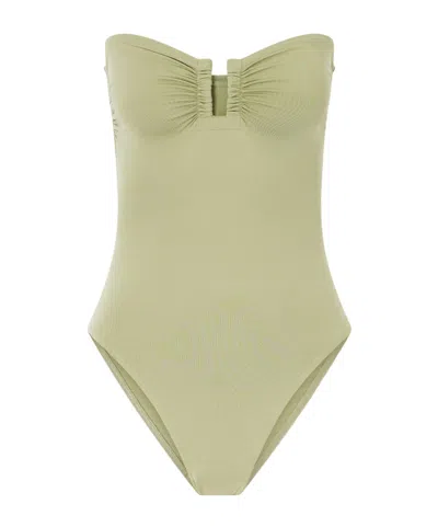 Eres Light Olive Green Strapless One-piece Swimsuit
