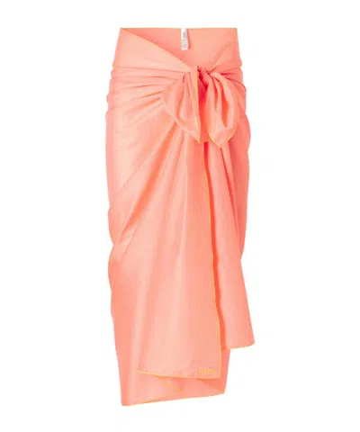 Eres Lightweight Cotton Wrap Skirt In Pink