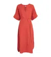 Eres Bib Linen Maxi Dress In Orange