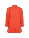 Eres Linen Button-front Shirt In Brown