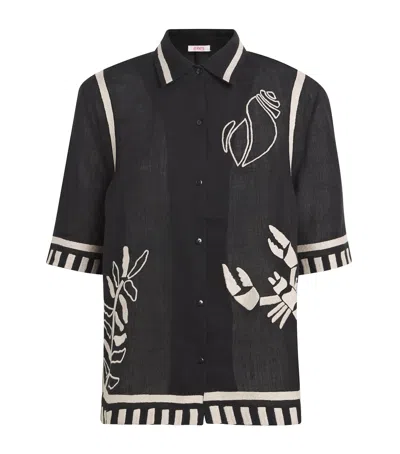 Eres Linen Embroidered Button-up Shirt