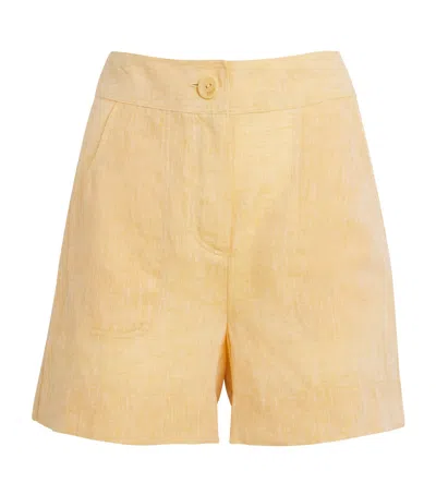 Eres Linen Enjouee Tailored Shorts In Orange