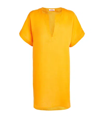 Eres Linen Favourite Mini Kaftan In Orange