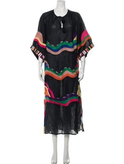 Pre-owned Eres Linen Long Dress In Blue