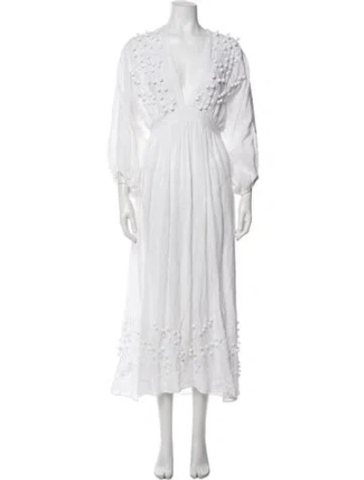 Pre-owned Eres Linen Long Dress In Neutral