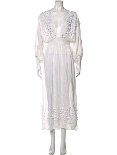Pre-owned Eres Linen Long Dress In Neutral
