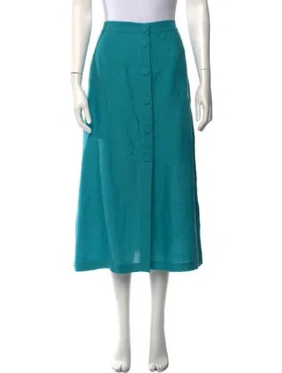 Pre-owned Eres Linen Midi Length Skirt W/ Tags In Blue