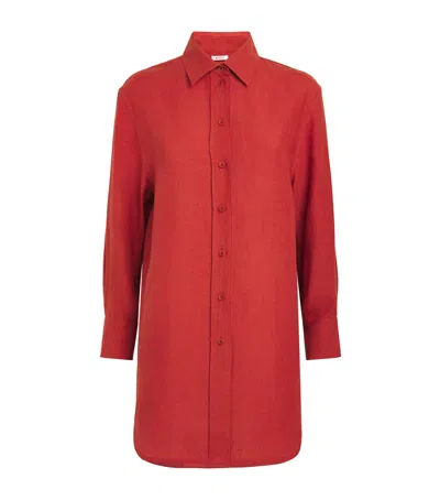 Eres Linen Mignonette Shirt In Orange