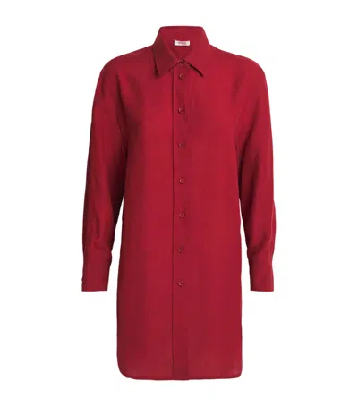 Eres Linen Mignonette Shirt In Red