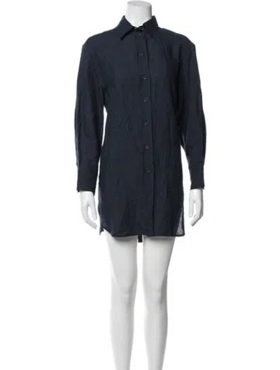 Pre-owned Eres Linen Mini Dress In Blue