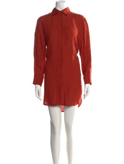 Pre-owned Eres Linen Mini Dress In Orange