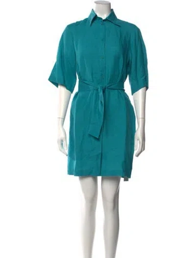 Pre-owned Eres Linen Mini Dress W/ Tags In Blue