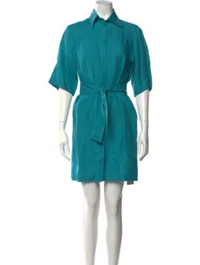 Pre-owned Eres Linen Mini Dress W/ Tags In Blue