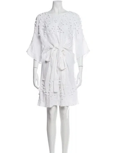 Pre-owned Eres Linen Mini Dress In White
