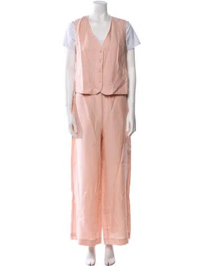 Pre-owned Eres Linen Pantsuit W/ Tags In Pink
