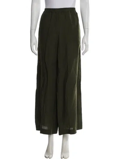 Pre-owned Eres Linen Scoop Neck Top In Green