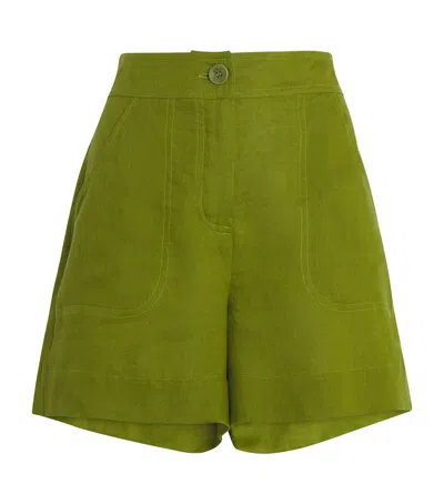 Eres Linen Shorts In Green