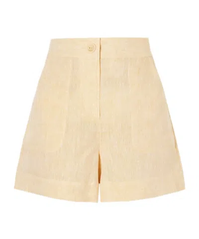 Eres Linen Shorts In Neutral