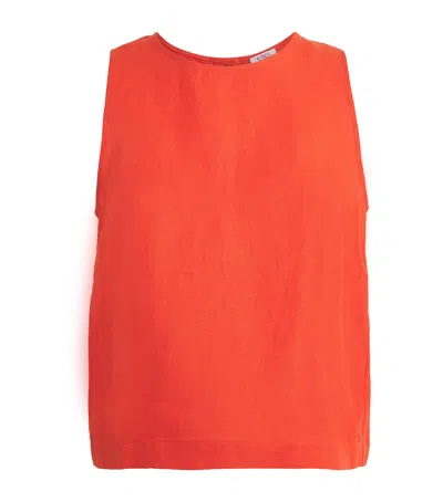 Eres Linen Sleeveless Ravie Blouse In Red