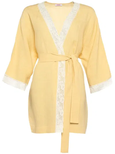 Eres Linen Top In Yellow