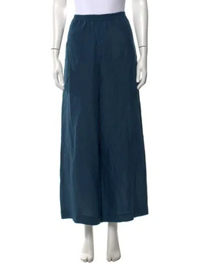 Pre-owned Eres Linen Wide Leg Pants In Blue