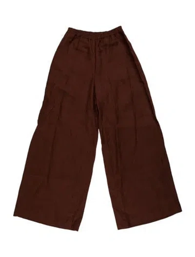 Pre-owned Eres Linen Wide Leg Pants In Brown