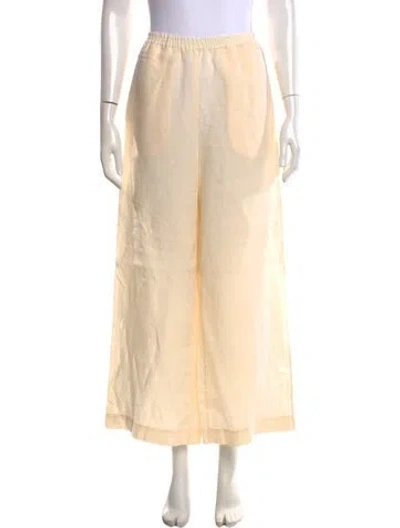 Pre-owned Eres Linen Wide Leg Pants In Neutral