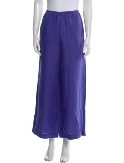 Pre-owned Eres Linen Wide Leg Pants In Purple