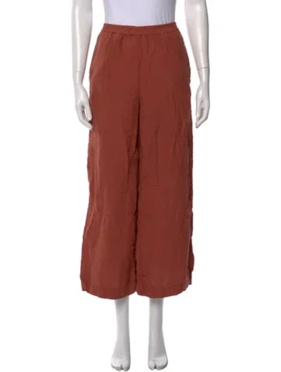 Pre-owned Eres Linen Wide Leg Pants In Red