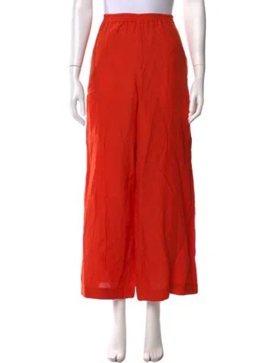 Pre-owned Eres Linen Wide Leg Pants W/ Tags In Orange