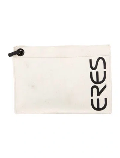 Pre-owned Eres Logo Accent Snap Closure Cosmetic Bag In Black/neutrals