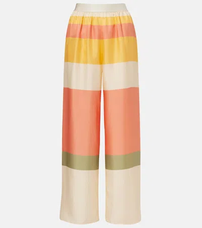 Eres Lollipop Silk Twill Wide-leg Pants In Multi