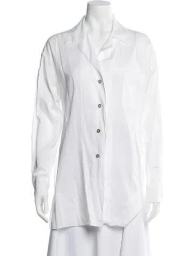 Pre-owned Eres Long Sleeve Button-up Top In Neutrals