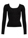 Eres Long-sleeve Twist-back Top In Black