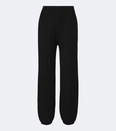 Eres Longitude Knitted Cotton-blend Balloon Pants In Black