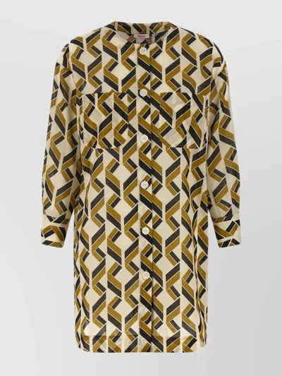 ERES LONGLINE DRESS GEOMETRIC CUFFED SLEEVES