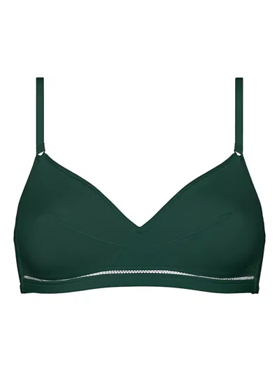 Eres Lydia Soyeuse Wireless Triangle Bra In Green