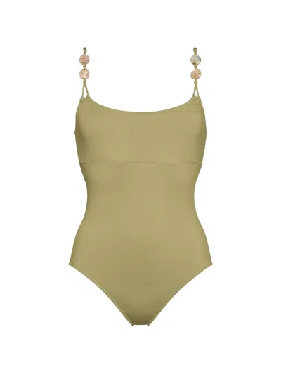 Eres Lynda Bead-embellished Swimsuit In Green