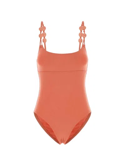 Eres Lynda Bead-embellished Swimsuit In Orange