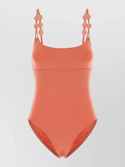 Eres Lynda Stretch Nylon Swimsuit Scoop Neckline In Orange