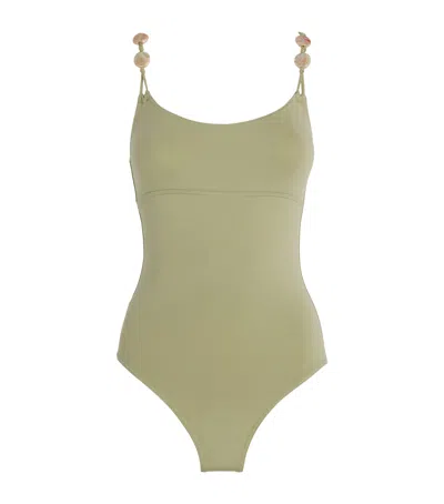 Eres Lynda Bead-embellished Swimsuit In Green