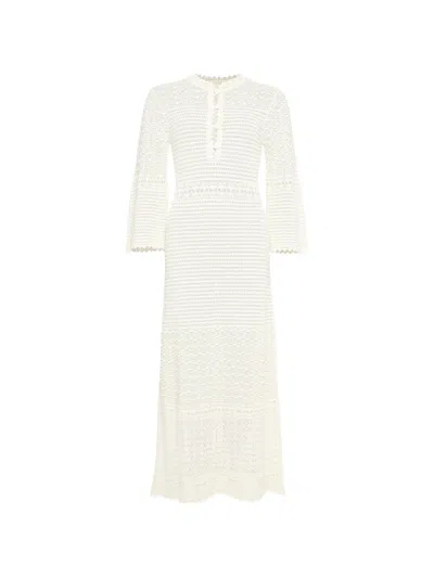 Eres Madone Bell-sleeve Maxi Dress In Neutral