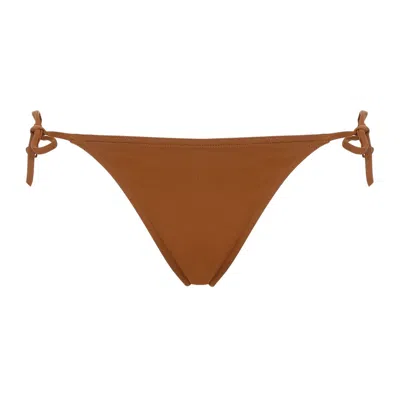 Eres Malou Low-rise Bikini Bottom In Peau Douce In Brown