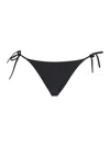 Eres Exquise Black Bikini Bottoms With Beaded Embellishments And Adjustable Tie Closure In Tech Fabric St In Black